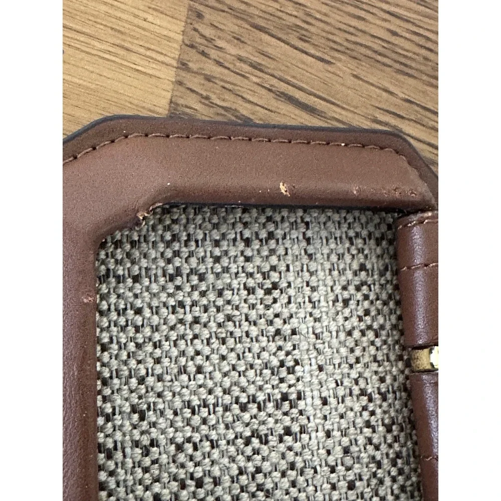 Lauren Ralph Lauren Woven Tan Faux Leather Buckle Belt Large Women's
